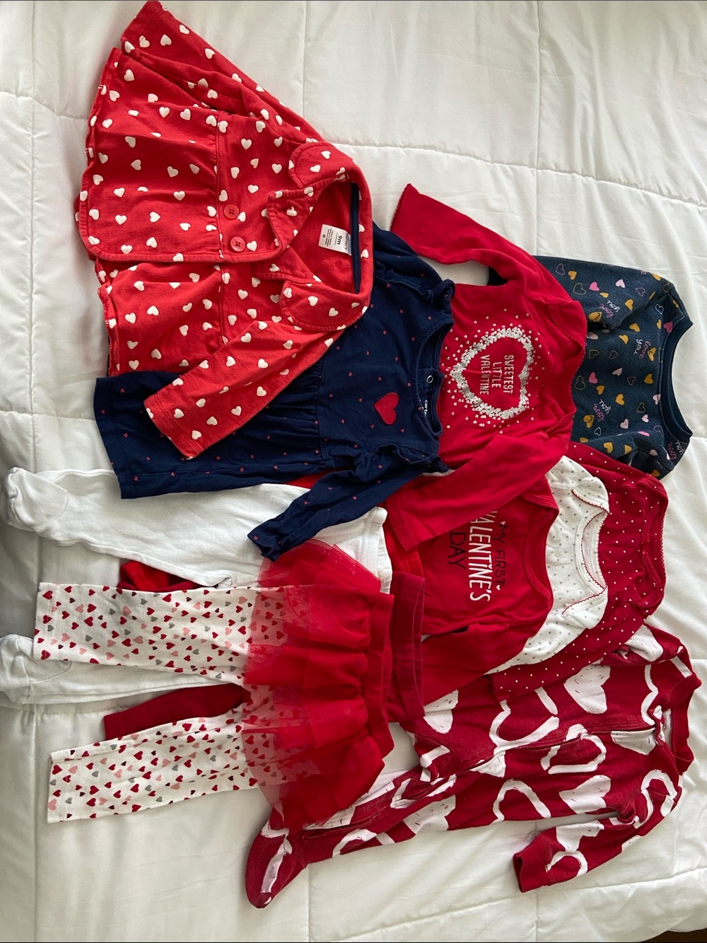 Valentine's Day Baby Girl Outfit 12 piece Bundle - Hearts & Tulle
